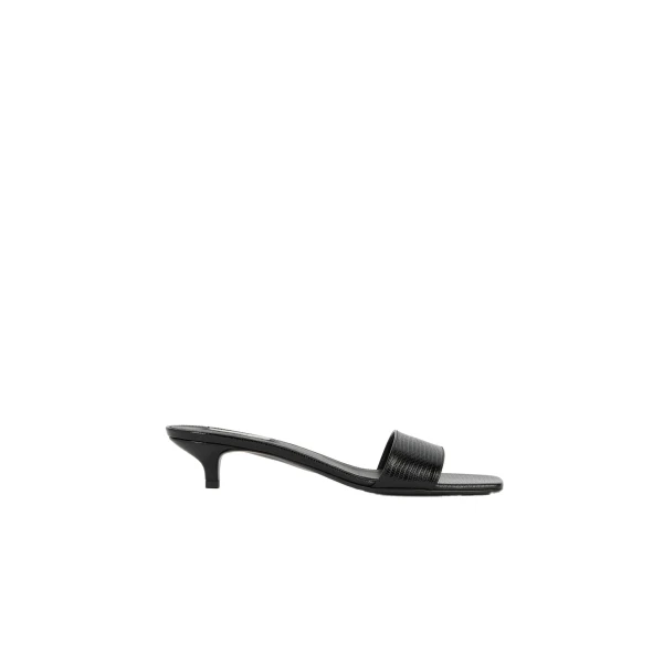 Toteme Slim lizard-embossed bandeau mules in Black