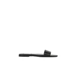 Toteme Slim lizard-embossed bandeau slides in Black