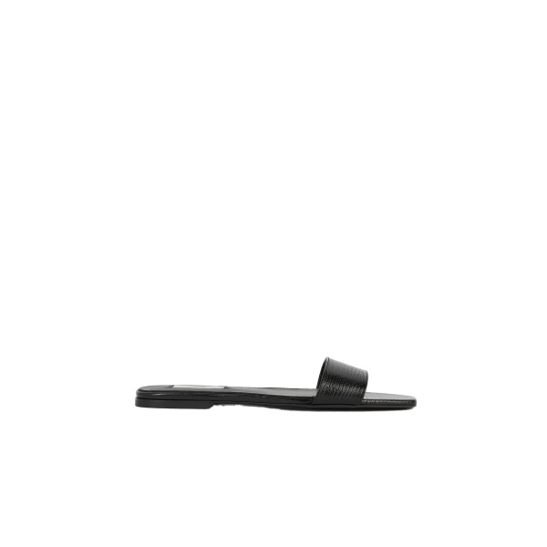 Toteme Slim lizard-embossed bandeau slides in Black
