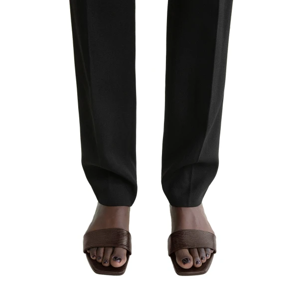 Slim lizard-embossed bandeau slides in Brown - Image 2