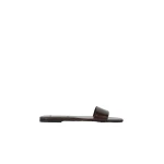 Toteme Slim lizard-embossed bandeau slides in Brown