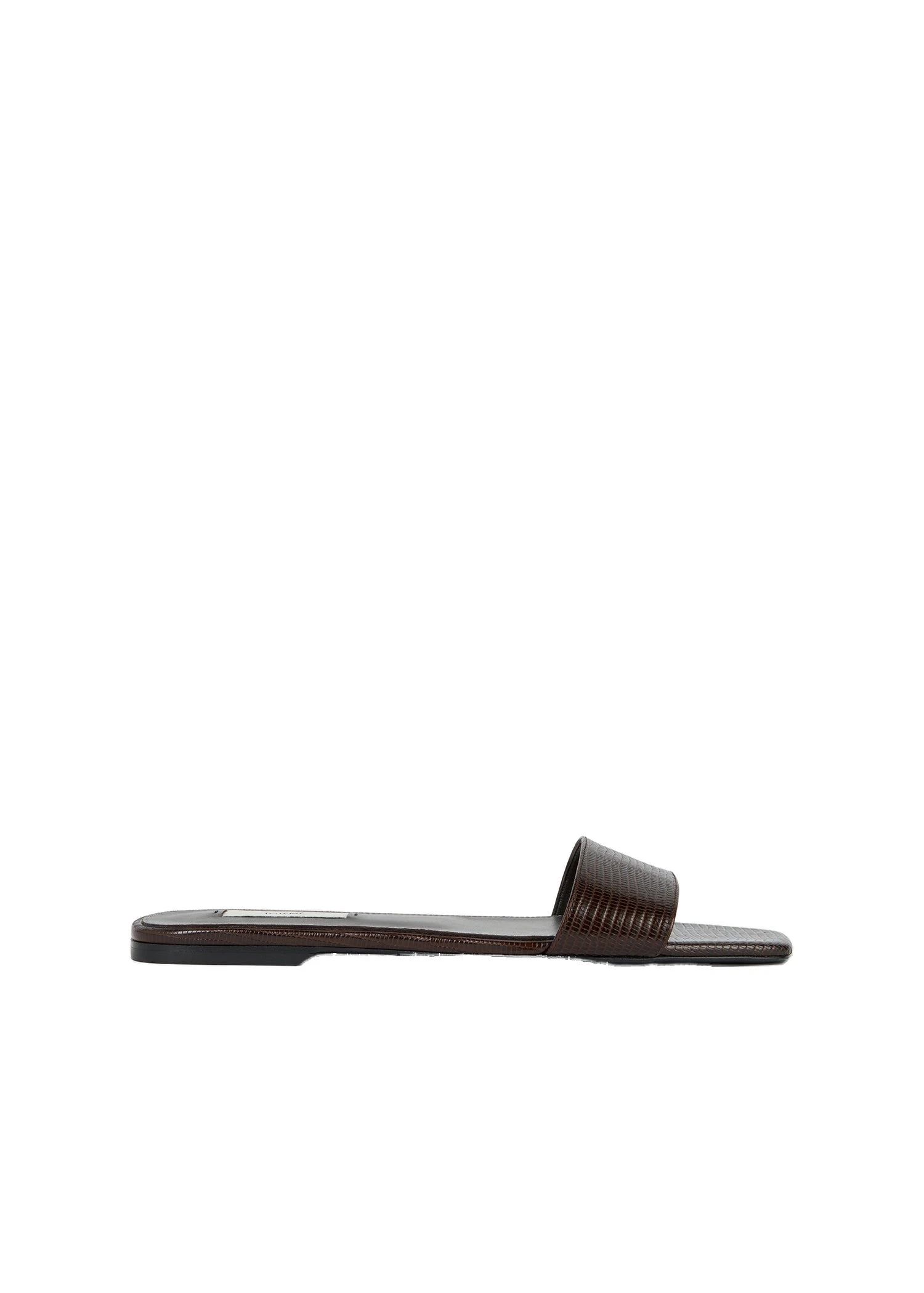 Slim lizard-embossed bandeau slides in Brown