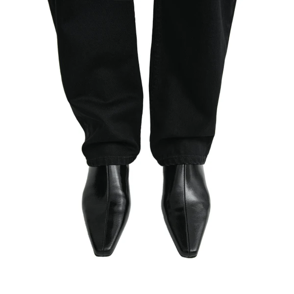 Slim naplack ankle boots in Black - Image 2
