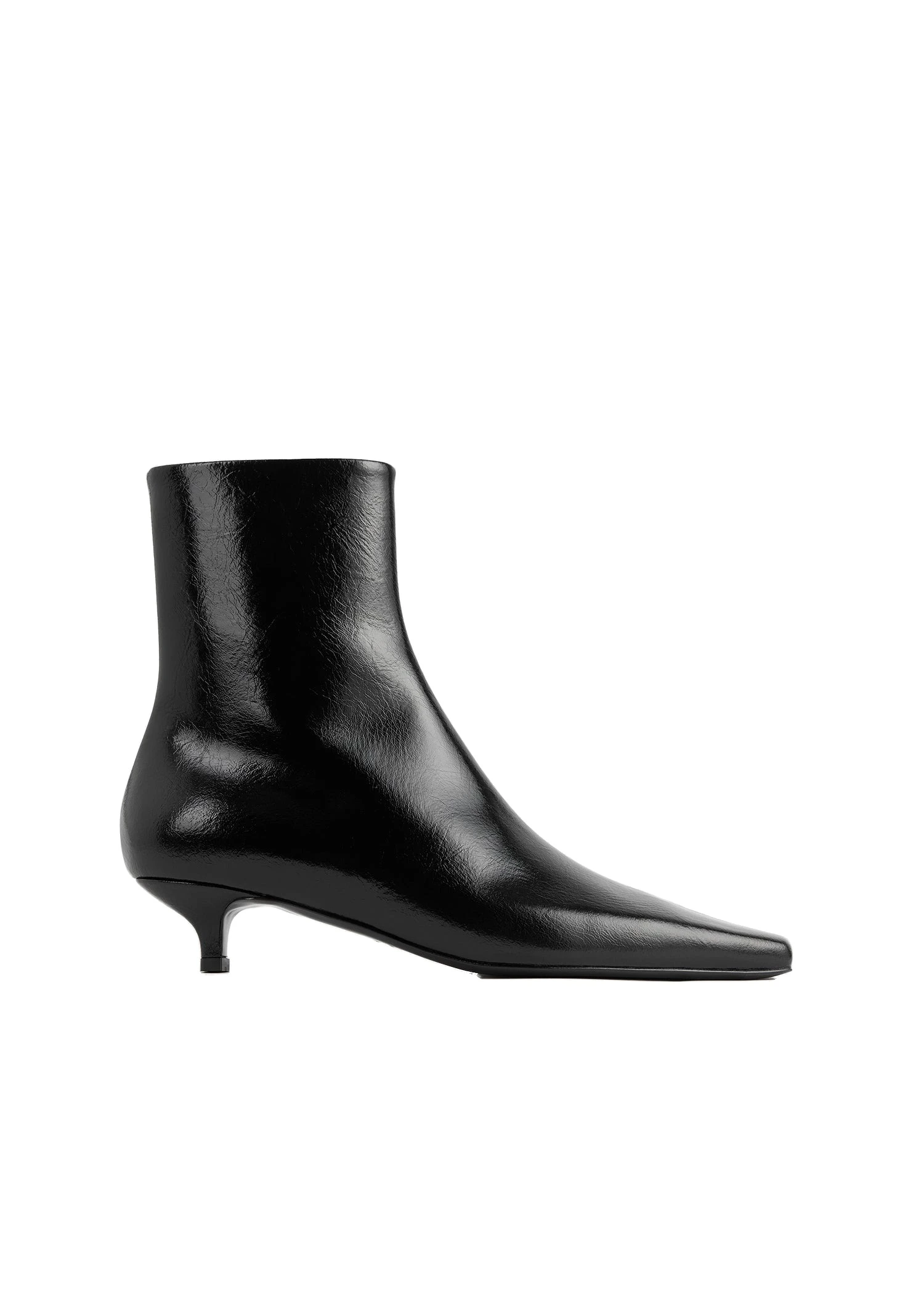 Slim naplack ankle boots in Black