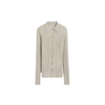 Toteme Slim ribbed shirt in Oat mélange
