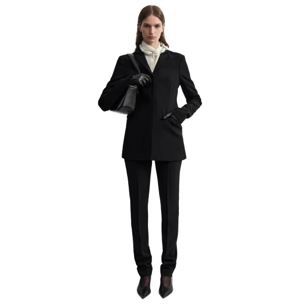 Toteme Slim stretch wool blazer in Black, view 2