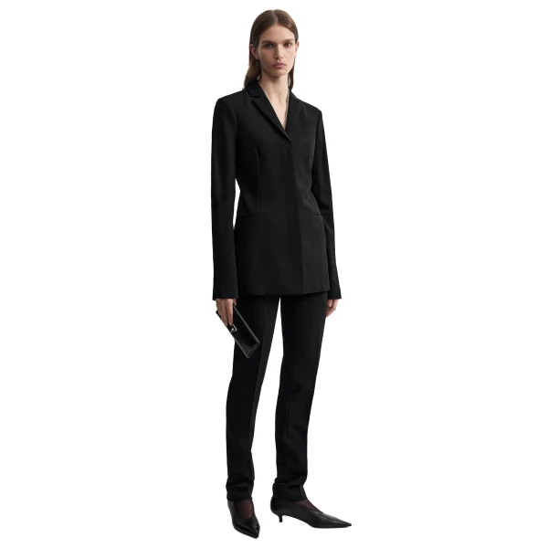 Toteme Slim stretch wool blazer in Black, view 6