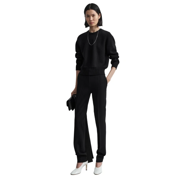 Toteme Slim stretch wool trousers in Black, view 2