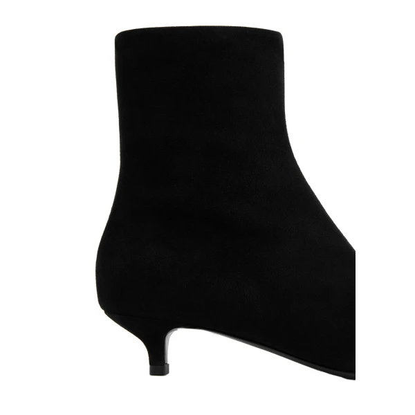 Slim suede ankle boots in Black - Image 5