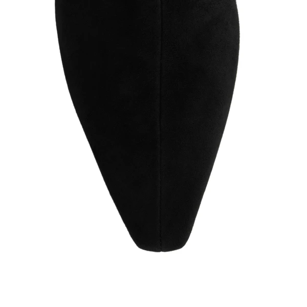 Slim suede ankle boots in Black - Image 6