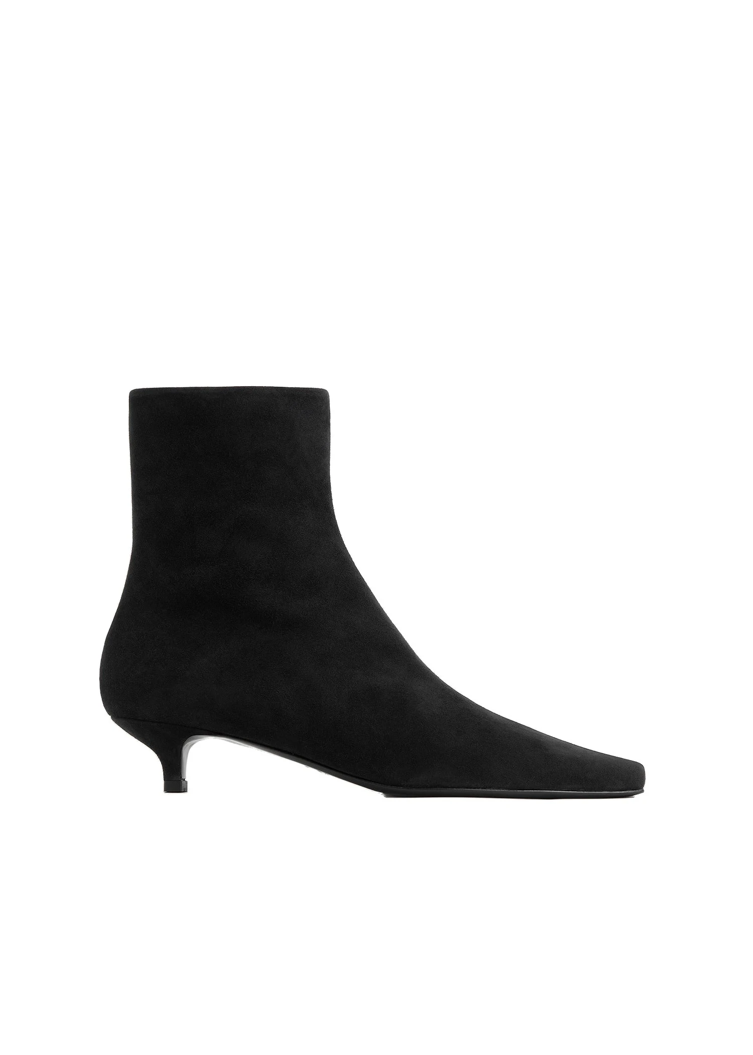 Slim suede ankle boots in Black