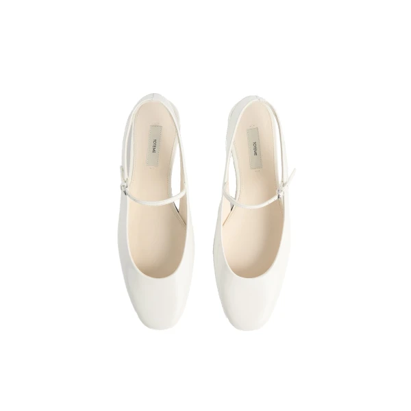 Slingback patent Mary Janes in Off-white - Image 4