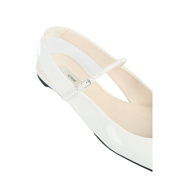 Slingback patent Mary Janes in Off-white - Image 5