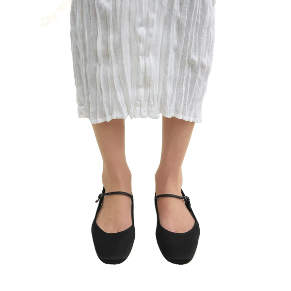 Slingback satin Mary Janes in Black - Image 2