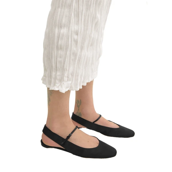 Slingback satin Mary Janes in Black - Image 3