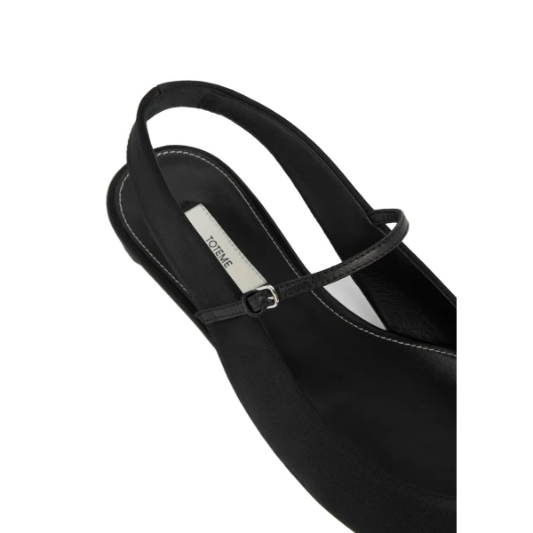 Slingback satin Mary Janes in Black - Image 5