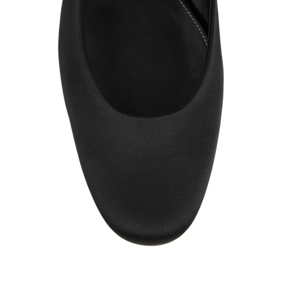 Slingback satin Mary Janes in Black - Image 6