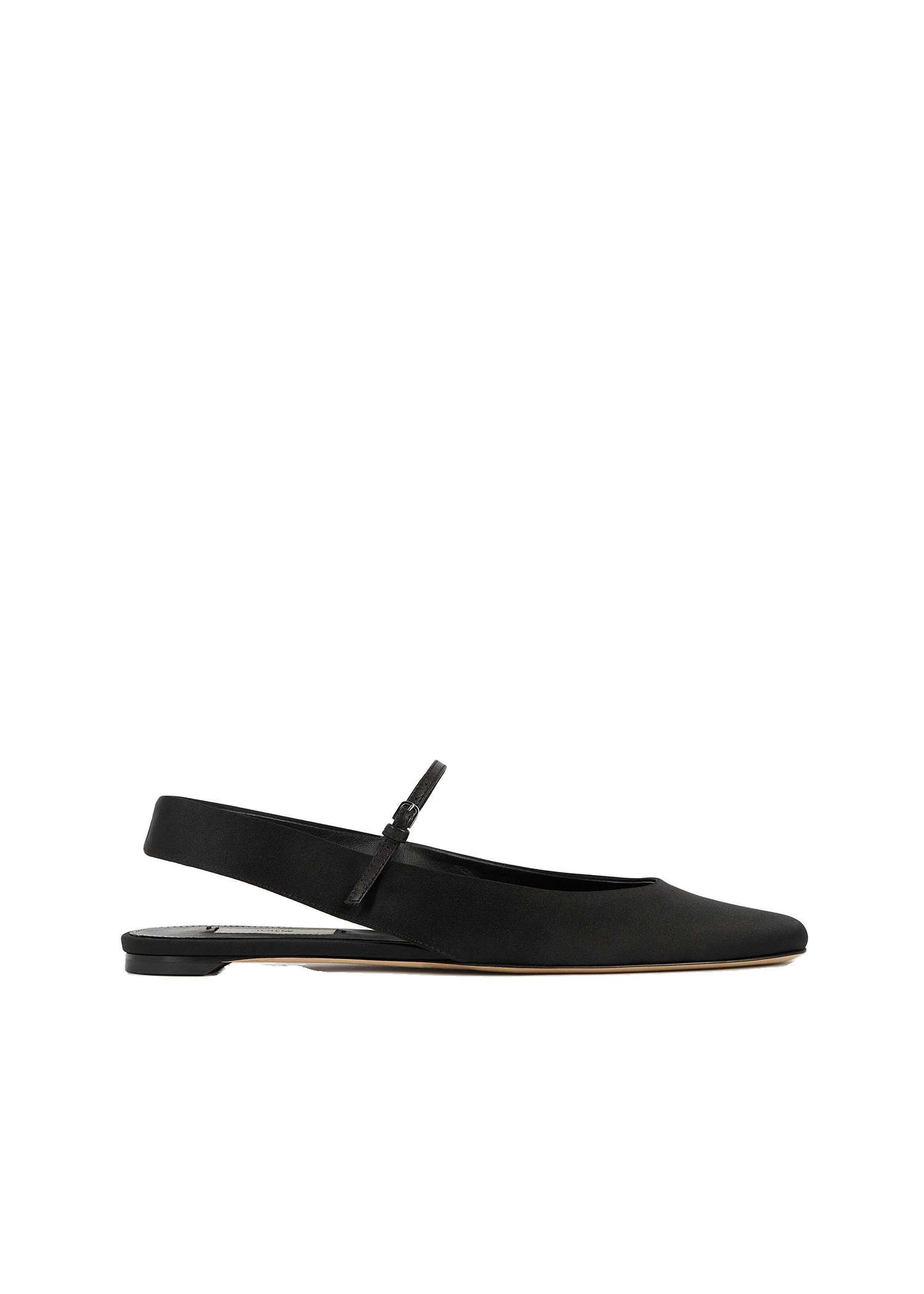 Slingback satin Mary Janes in Black