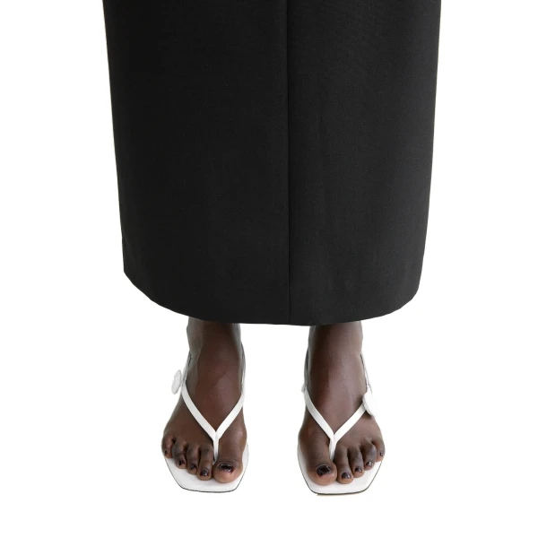 Slingback satin flip flops in Ecru - Image 2