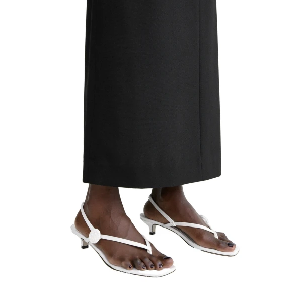 Slingback satin flip flops in Ecru - Image 3