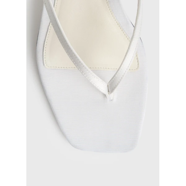 Slingback satin flip flops in Ecru - Image 6