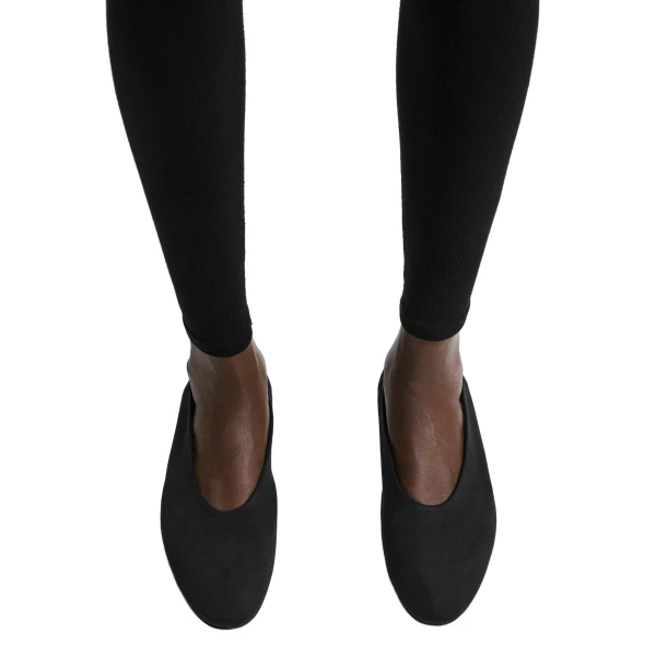 Slip jersey ballerinas in Black - Image 2