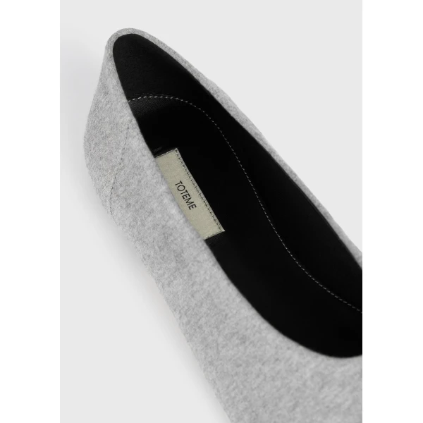 Slip jersey ballerinas in Grey mélange - Image 6