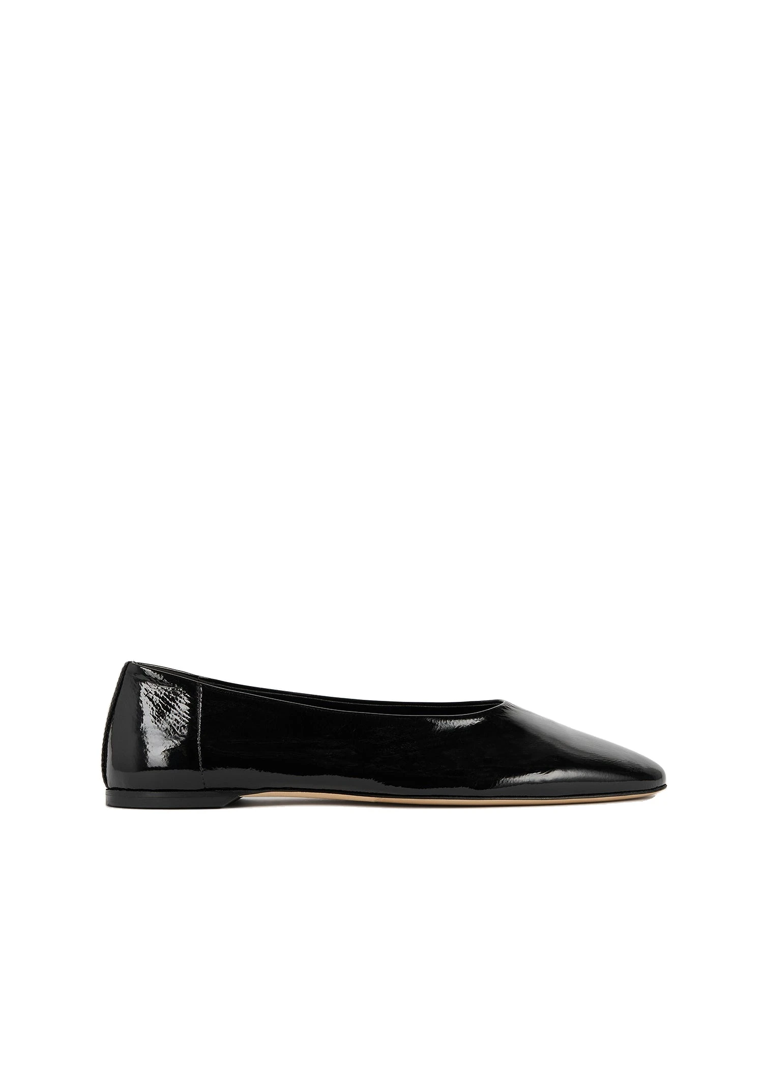 Slip naplack ballerinas in Black
