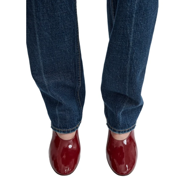 Slip naplack pumps in Cherry - Image 2