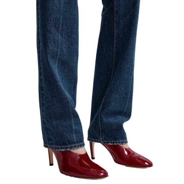 Slip naplack pumps in Cherry - Image 3
