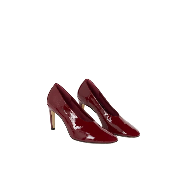 Slip naplack pumps in Cherry - Image 4