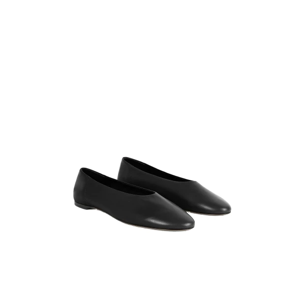 Slip nappa ballerinas in Black - Image 4