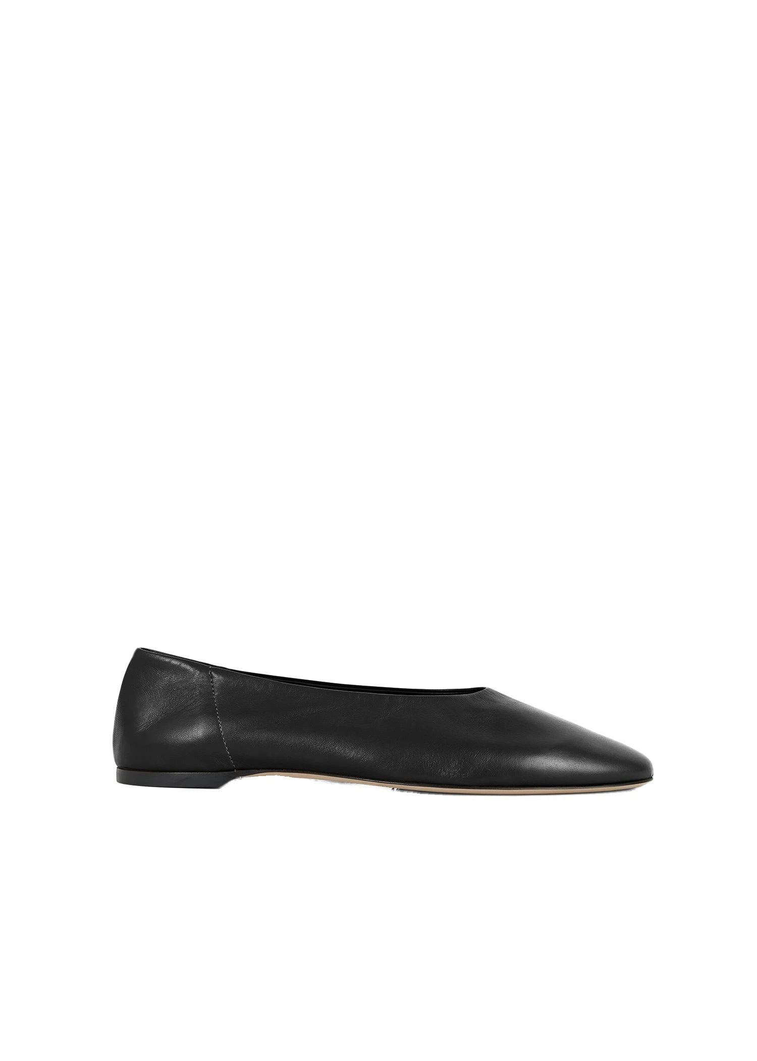 Slip nappa ballerinas in Black