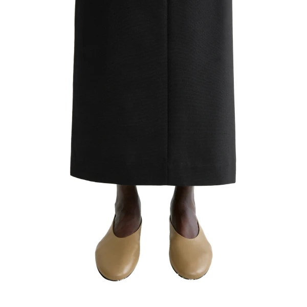 Slip nappa ballerinas in Desert - Image 2