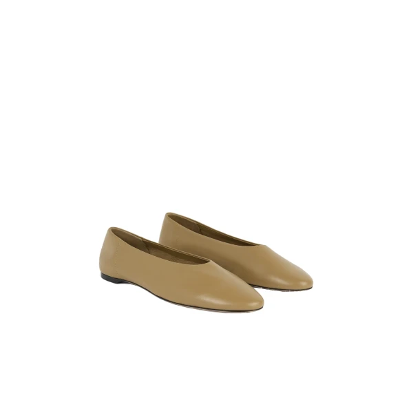 Slip nappa ballerinas in Desert - Image 4