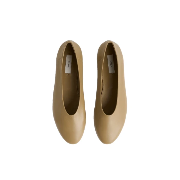 Slip nappa ballerinas in Desert - Image 5