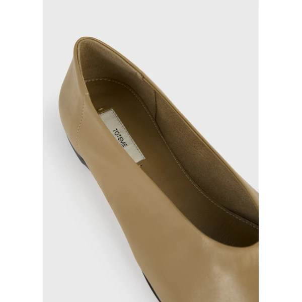 Slip nappa ballerinas in Desert - Image 6