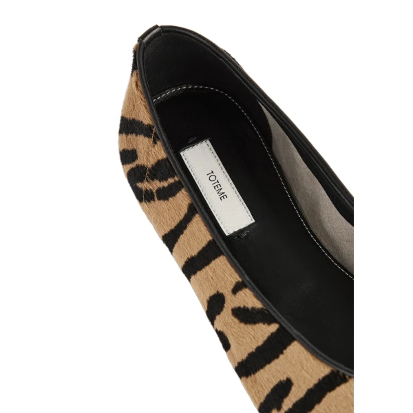 Slip pony hair ballerinas in Tiger - Image 6