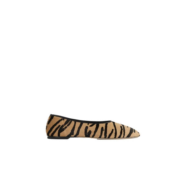 Toteme Slip pony hair ballerinas in Tiger