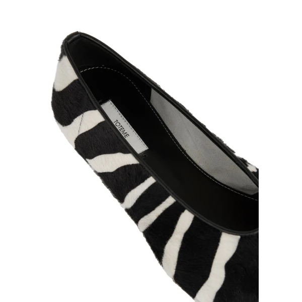 Slip pony hair ballerinas in Zebra - Image 5