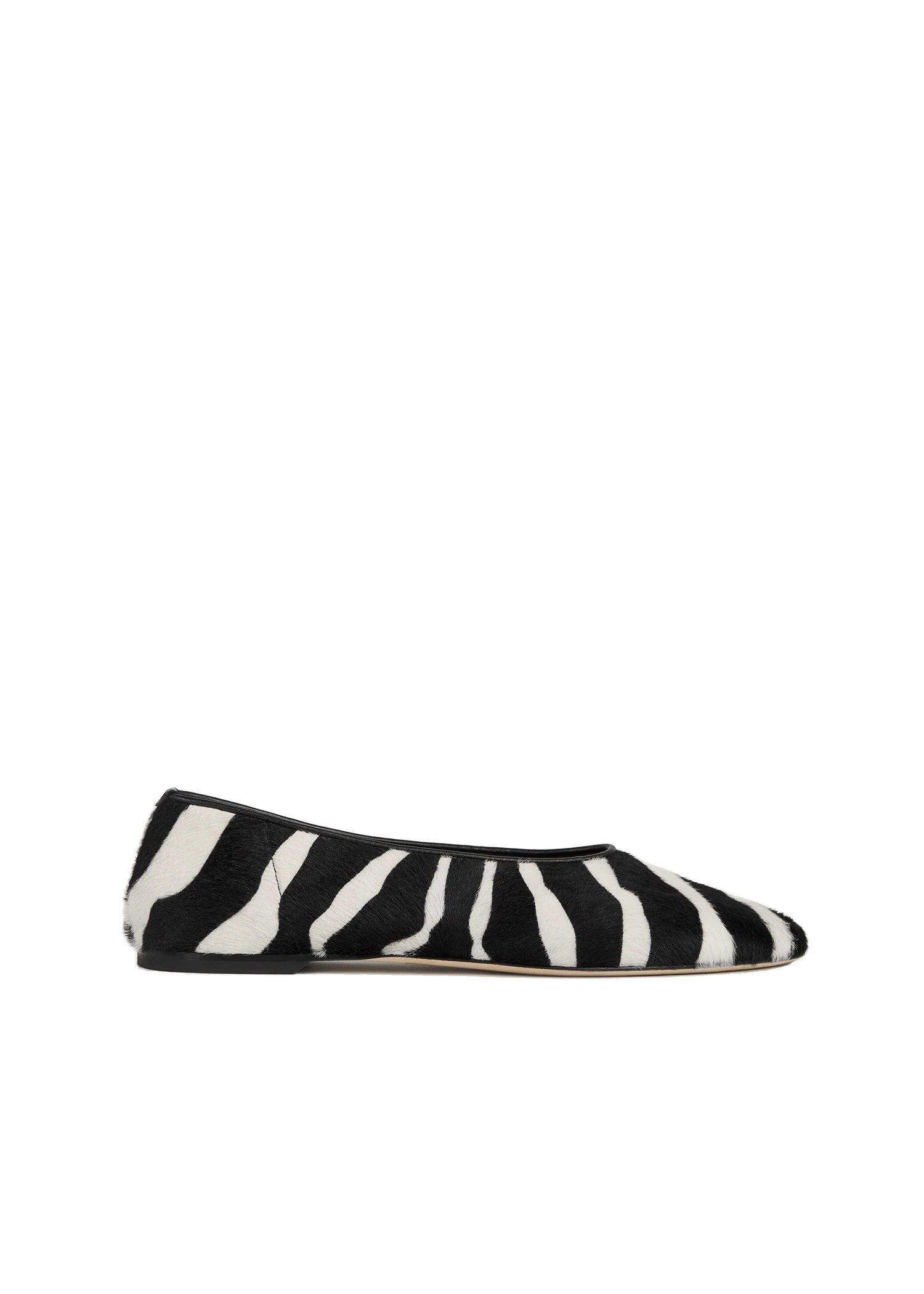 Slip pony hair ballerinas in Zebra