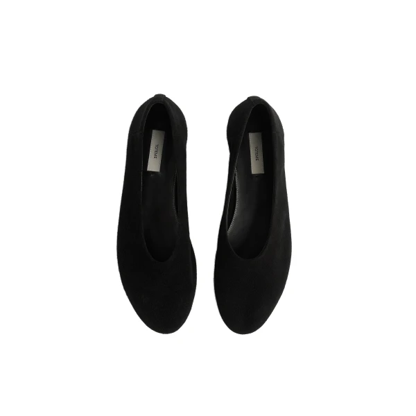 Slip suede ballerinas in Black - Image 4