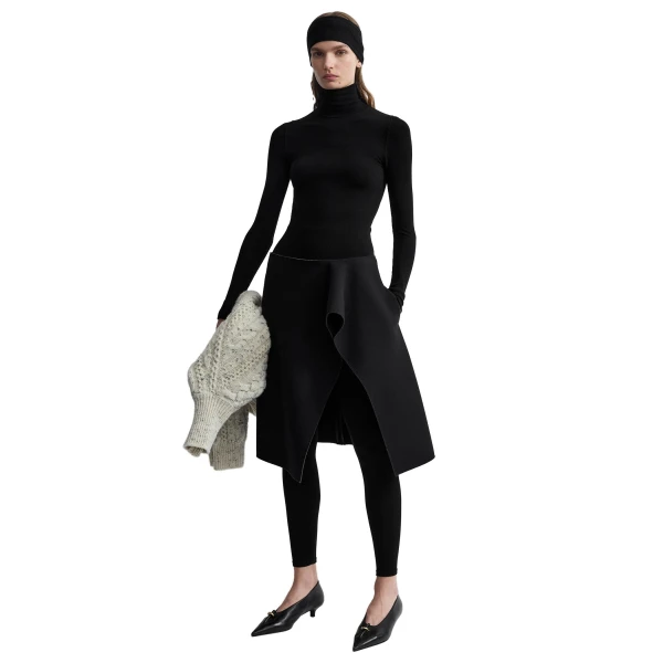 Toteme Slit scuba skirt in Black, view 2