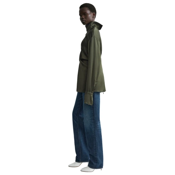Toteme Slouch blouse in Dark green, view 3
