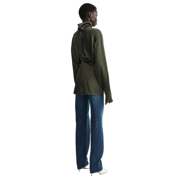 Toteme Slouch blouse in Dark green, view 4