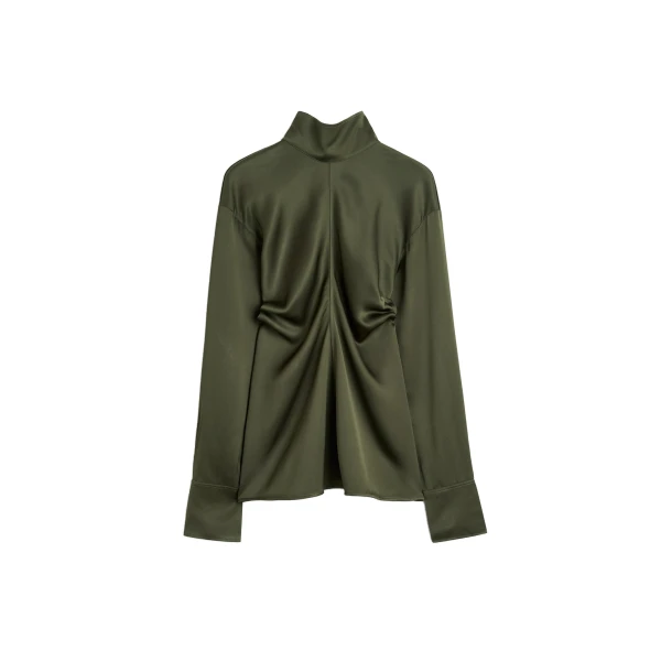 Slouch blouse in Dark green
