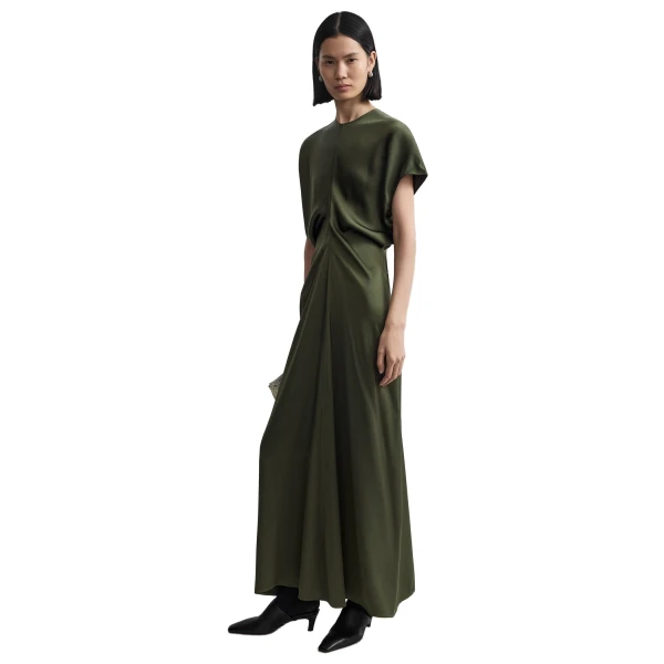 Toteme Slouch waist dress in Dark green, view 2