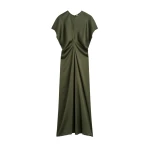 Toteme Slouch waist dress in Dark green