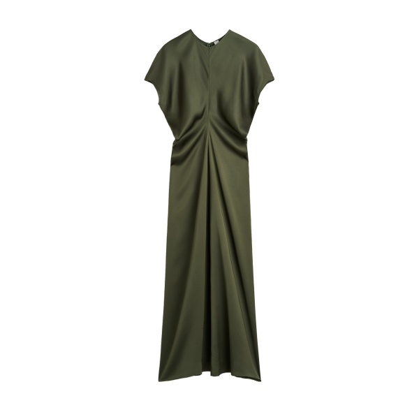 Toteme Slouch waist dress in Dark green