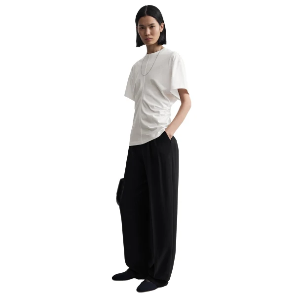 Toteme Slouch waist jersey top in White, view 3